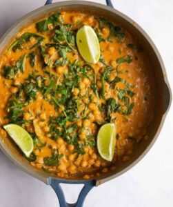 Chickpea and Spinach Curry: